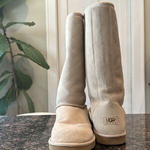 Tall, cream colored Ugg boots! Size 10.